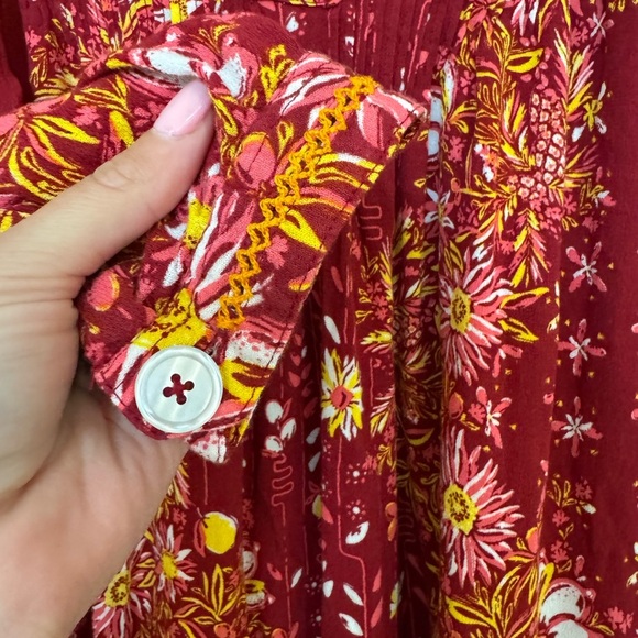 Poupette St Barth Ola Mini Dress Flowy Summer Long Sleeve Deep V - Picture 3 of 9